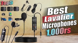 Top 5 best lavalier microphone in india  best LavalierCollar Mics Under ₹1000🔥 [upl. by Rachaba]