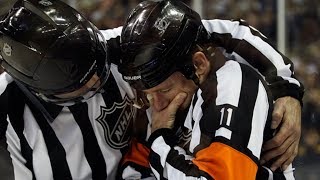 NHL Refs Getting Hit [upl. by Azpurua]