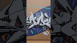 MAD GRAFFITI PIECE ON A CARDBOARD 😰 graffitiart graffiti shorts [upl. by Annaed]