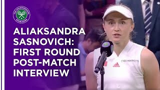 Aliaksandra Sasnovich First Round Interview  Wimbledon 2021 [upl. by Gnihc272]