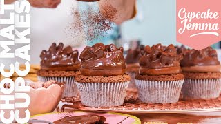 How To Make The Ultimate Chocolate Malt Cupcake Recipe  Cupcake Jemma [upl. by Dollar45]