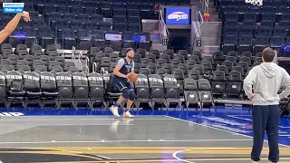 KLAY THOMPSON SHOOTING SHOTS AFTER MAVERICKS MORNING SHOOT AROUND AT CHASE CENTER AHEAD OF TONIGHT G [upl. by Ninetta]