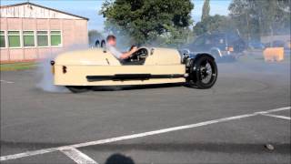 Morgan 3 Wheeler Burnout 2 [upl. by Nnylamme]