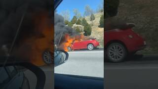 Volkswagen bug burning on the side of the highway [upl. by Sualohcin330]