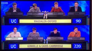 University Challenge 2015 Caius Loveday Final Hapax Legomenon [upl. by Notgnirrab317]