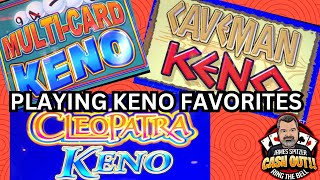 KENO FAVORITES CAVEMAN KENO MULTICARD KENO amp CLEOPATRA KENO [upl. by Uamak]