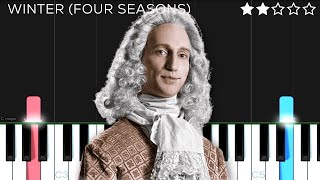 Antonio Vivaldi  Winter 1st Movement from ‘The Four Seasons’  EASY Piano Tutorial [upl. by Kcirevam362]