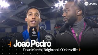 quotTHIS WIN IS FOR THEMquot 💙  Joao Pedro dedicates late UEL winner to Brighton fans  Europa League [upl. by Rausch]