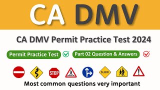 California DMV Permit Practice Test 2024  20 Hardest Questions amp Answers [upl. by Enirehtahc]