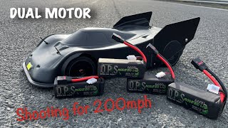 Chasing 200mph is challenging Dual motor RC car doing mph [upl. by Eiliab]