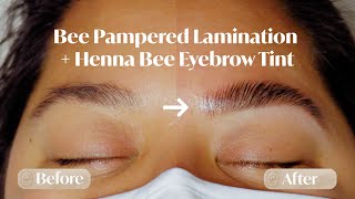 Eyebrow Transformation  Brow Lamination  Henna Eyebrow Tint Bee Pampered Professional Training [upl. by Lodie]