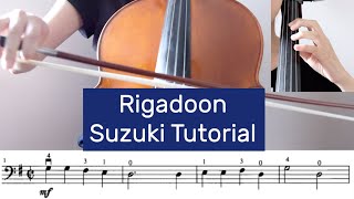 13 Rigadoon  Suzuki Cello Book 1 Tutorial by Cello Studio [upl. by Devad]