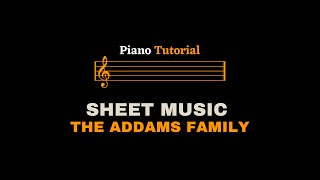 The Addams Family  Addams Family Theme  Easy Piano Tutorial Sheet MusicScore [upl. by Sudnor]