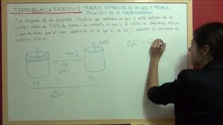 TERMODINAMICA QUIMICA Ejercicio 1  Trabajo expansión de un gas en un émbolo [upl. by Illona]