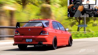 Mitsubishi Evolution Lancer IX  Forza Horizon 5  Steering wheel Gameplay [upl. by Ayotol]