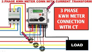 3 PHASE ENERGY METER CONNECTION WITH CT CT OPERATED ENERGY METER CONNECTION [upl. by Eidnas]