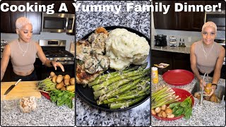 Cooking Creamy Mushroom Chicken W Spinach  Garlic Mashed Potatoes W Chives  Parmesan Asparagus [upl. by Nivra464]