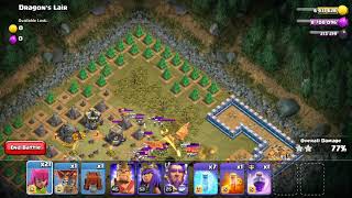 Clash of clans Easy 3 star Dragons Lair  Defeated [upl. by Noicnecsa]