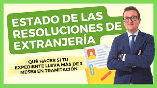 ESTADO DE LAS RESOLUCIONES DE EXTRANJERÍA 📁 ¿Más de 3 Meses en Espera Supone Realmente Rechazo [upl. by Idarb582]