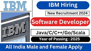 IBM Recruitment 2024  IBM New Vacancy 2024 [upl. by Corbin]