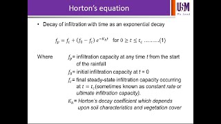 EAH325 20192020  Hortons Equation Example [upl. by Tuttle]