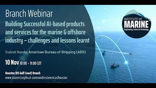 WEBINAR Building successful AIbased products and services for the marine amp offshore industry [upl. by Rawlinson]