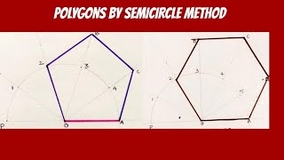 How to Draw Polygons by Semicircle MethodEngg Drawing [upl. by Nylirehc]