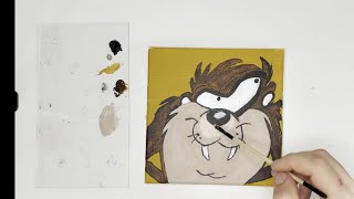 Painting Taz the Tasmanian Devil  Fun Cartoon Art Lesson [upl. by Venice806]