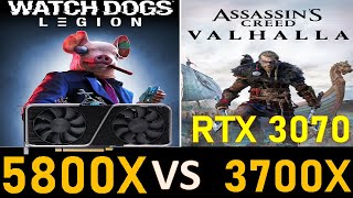 Ryzen 3700X VS 5800X Gameplay Tested Benchmarks with RTX 3070 Nvidia 10 GB Graphic Card [upl. by Delisle]