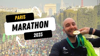 MARATHON DE PARIS 2023  3h02 WITH A GOPRO [upl. by Yentyrb]