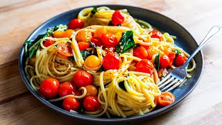 15 Minute Garlic Cherry Tomato Pasta [upl. by Wilhelmine]