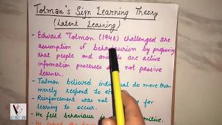 TOLMAN THEORY OF LEARNING [upl. by Lipsey783]