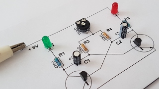 Eine Kartonschaltung erstellen Astabile Kippstufe mit einstellbarer Schaltzeit [upl. by Opiak]