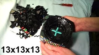 MoYu 13x13x13 FULL DISASSEMBLY amp close look at parts mega 13x13 Rubiks Cube puzzle [upl. by Aplihs]