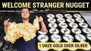 WELCOME STRANGER NUGGET  1 UNZE GOLD ODER SILBER [upl. by Negem780]