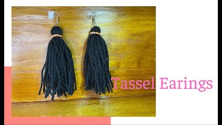 How to make Tassel Earings using yarnDIY Easy Tassel Earings [upl. by Aseena]