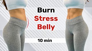 10 Min DeBloating Workout  Quick Burn Stress Belly  Effective PMS Workout [upl. by Eihcra]