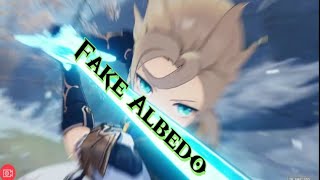 Real vs Fake Albedo Fight  Evil Cryo Albedo Goes Wild Cutscene  Genshin Impact [upl. by Ayota711]