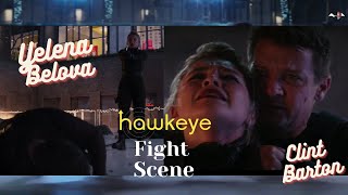 Yelena Belova vs Clint Fight Scene  Hawkeye Episode 6 Season Finale [upl. by Ycnahc483]