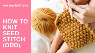 Learn to knit How to knit the seed stitch with an odd number of stitches  WAK [upl. by Ynneg]