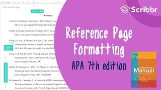 APA 7th Edition Formatting the APA Reference Page  Scribbr 🎓 [upl. by Aikemehs931]