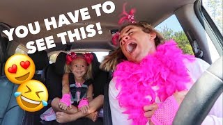 4 YEAR OLD GIRL AND DADDY DO CUTEST CARPOOL KARAOKE EVER [upl. by Bekaj]