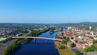 Hudson River Watervliet  Troy New York  Aerial 4k [upl. by Ecnal]