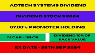 Adtech Systems Dividend 2024 Adtech Systems Share Latest News Adtech Systems Share News Dividend [upl. by Alimaj]