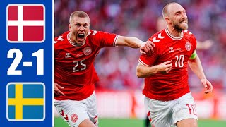 Denmark vs Sweden HIGHLIGHTS 21 Eriksen goal and Hojlund [upl. by Neeruan]