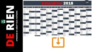 Calendrier Automatisé  Tutoriel Excel  De Rien [upl. by Soirtimid36]