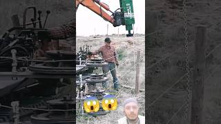 How to drive a pole with the help of a machine clampers puller penning washout trapline endpi [upl. by Stein581]