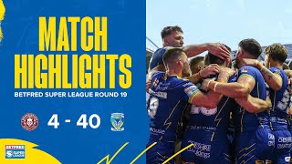 Highlights R19  Wigan Warriors v Warrington Wolves [upl. by Sairacaz]