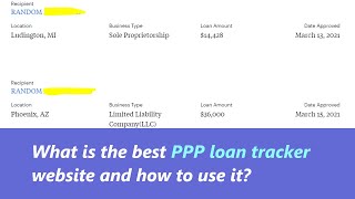 PPP Loan Tracker  how to find list of applications and what loan status quotnot fully disbursedquot mean [upl. by Etteloc615]