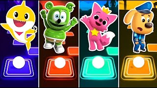 Baby Shark 🆚️ Gummy Bear 🆚️ Sheriff Labrador 🆚️ Pinkfong  Tiles Hop EDM Rush 🎶 [upl. by Hendrika]